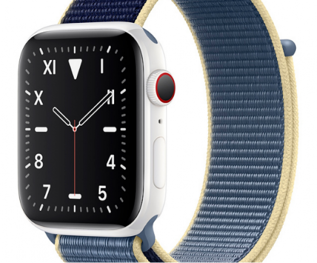 Apple Watch Edition Series 5 LTE 40mm White Ceramic Case with Alaskan Blue Sport Loop (MX5V2)